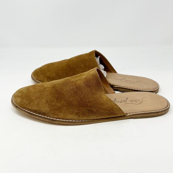 Free People Coronada Suede Slip-on Mules in Cognac Flats Slides Women 41 US 8.5 - Picture 5 of 13